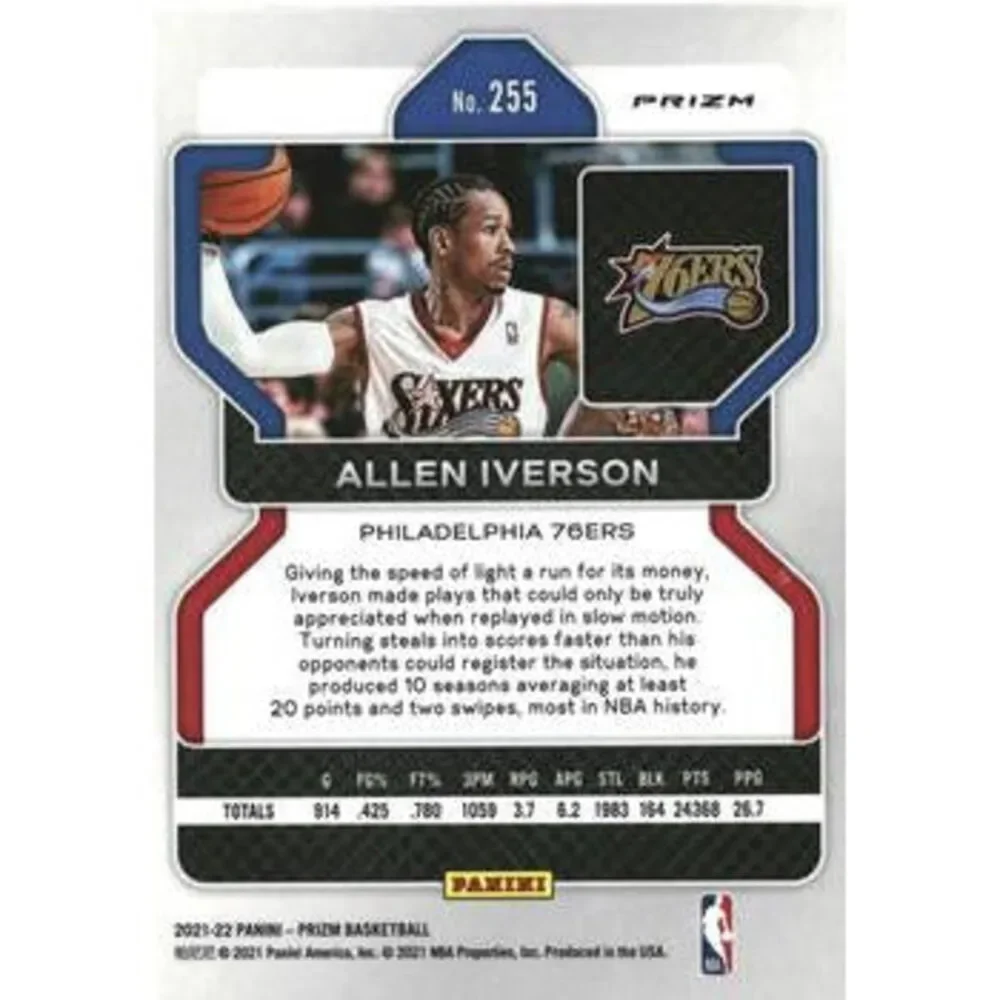 2021-22 Panini Silver Prizm Allen Iverson 255 Philadelphia 76ers